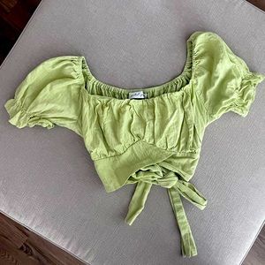 Petal & Pup Green Tie Back Crop Top - Size XL